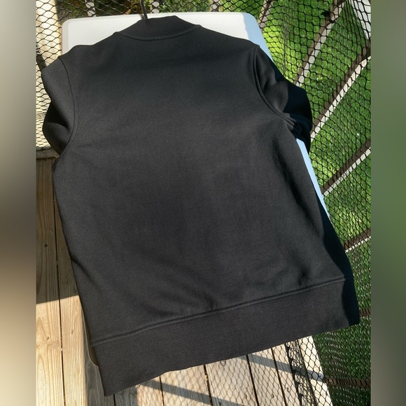 Michael Kors Black Super Soft Fleece Lined Men’s Zip Up Logo Stripe Sweatshirt - Picture 9 of 11